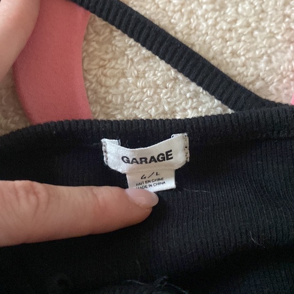 size L from garage, black halter tank top in great condition. fits true to size. - Picture 3 of 3